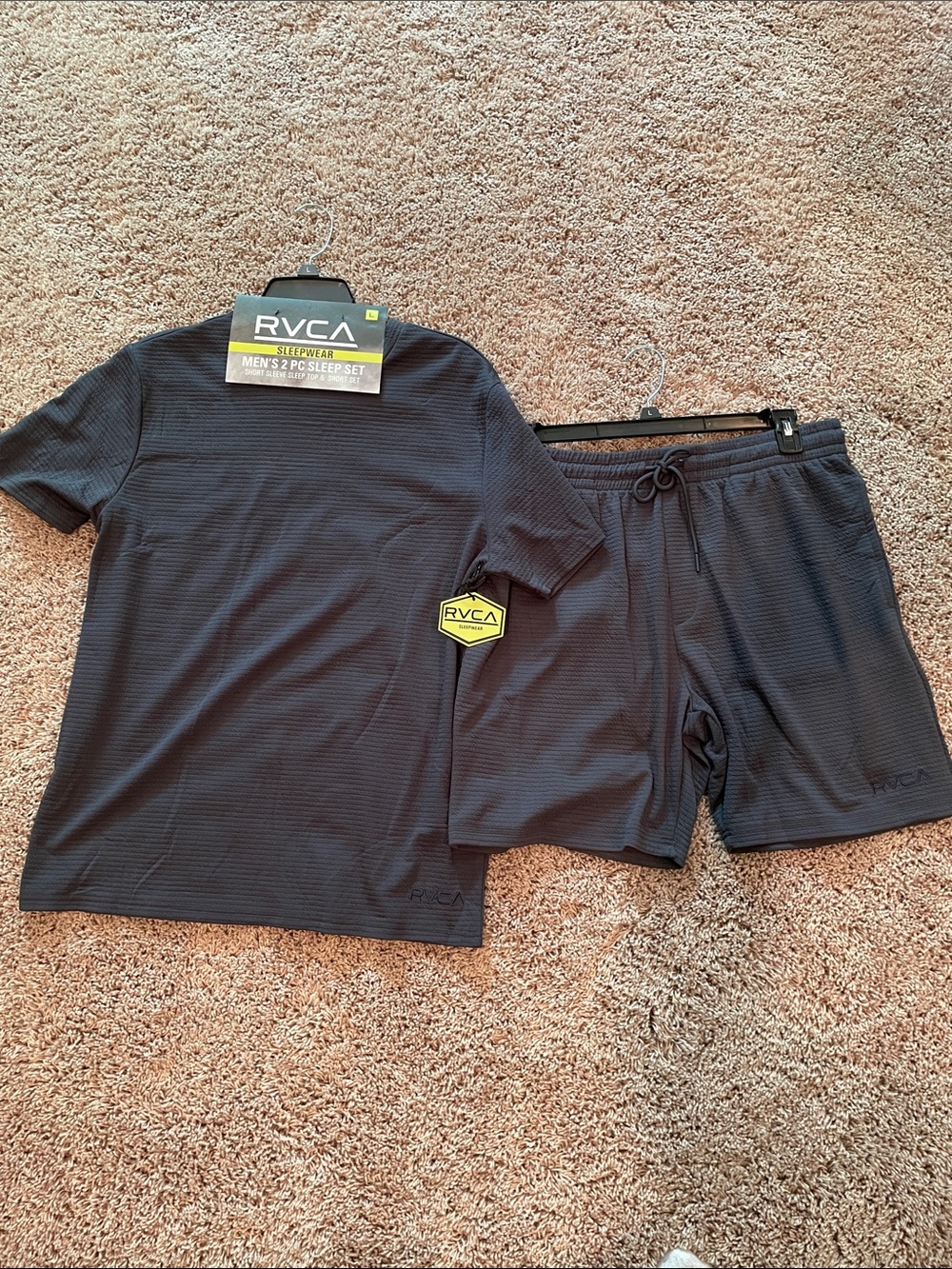 NWT RVCA M dark gray Waffle Knit Lounge set size large